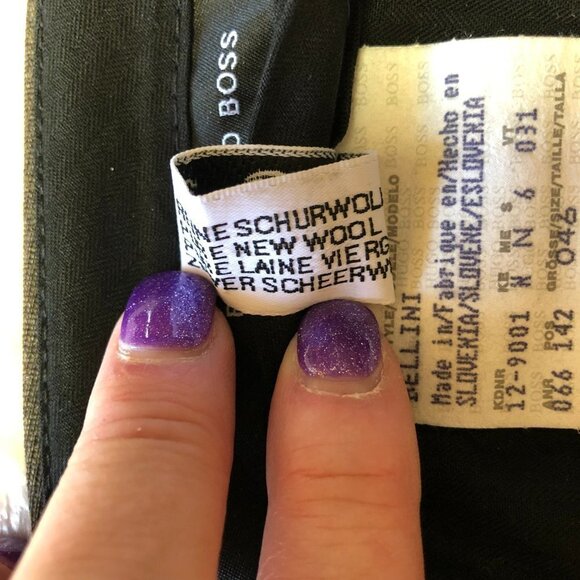 NWOT Hugo Boss "Bellini" Brown Virgin Wool Dress Pants Small (31") - Picture 8 of 13